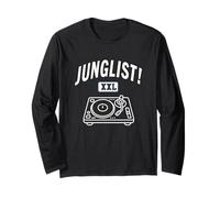Junglist Music Drum And Bass Dance Rave Jungle DJ Giradischi Maglia a Manica