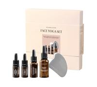 JUNGLÜCK Set da yoga in una scatola per il viso, Gua Sha per la pelle e il relax, sieri e olio di jojoba, set regalo per tutti i tipi di pelle