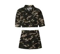 Jungs Overall Kleinkind Mädchen Frühling Winter Langarm Camouflage Farbe Mantel Top Rock 2 STÜCKE Outfits Kleidung Set tuta (A, 4-5 anni)