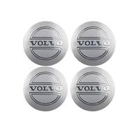 JUNHAIFA 4 Pezzi Auto Coprimozzi Ruota Centro per Volvo V40 2016-2020, Autoadesivo Tappi Cerchioni Mozzo Hub Center Caps Adesivi,Silver-60mm