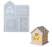 Junhui Stampi in Silicone per Case, Stampo in Silicone per Natale, 3D Stampo a Forma di Cuore per Candeliere in Silicone, Stampo per Casa Fai da Te in Gesso per Fusione