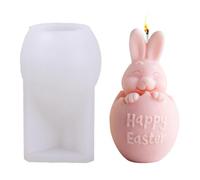 Junhui Stampo in Silicone per Pasqua, 3D Stampi per Uova in Silicone, Coniglietto con l'uovo Stampo Candela, Forma di Uova Stampo per Uova di Pasqua per Cioccolato, Pasqua Regali