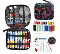 JUNING Set da Cucito Accessori，Portatile Kit da Cucito per Principianti o per Viaggi (E-18 threads-Butterfly)