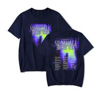 Junior H 2025 Sad Boyz Live & Broken Heart Tour Merch T-Shirt - Maglietta unisex streetwear girocollo a maniche corte per uomo e donna, Marina Militare, XXL