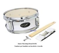 Junior Marching Drum TAMBURO 10" IN LEGNO PER BAMBINI CON BACCHETTE + TRACOLLA