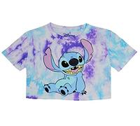 Junior Stitch Tie Dye Crop Top, Maglietta Disney per ragazza, blu, Blu, L