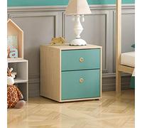 Junior Vida Neptune 2 Comodini per Camera da Letto con 2 Cassetti, Mobili per Bambini, Blu e Quercia, Altezza 47 x Larghezza 39.5 x Profondità 40 cm Circa