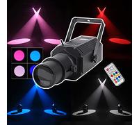 JUNIPI Faretto da Palco da 50 W, Luce Pinspot LED RGB 4 in 1, DMX 512 / Telecomando/Controllo Vocale, Apertura Regolabile, per DJ Disco Party Bar Club Show Wedding Theater