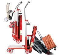 JUNIPI Montascale Elettrico - Carrello per Sacchi, con Manico Telescopico, Scale su/Giù (80 Piani), capacità di Carico 300 kg (24 V 26 Ah), Carrello Elettrico per Sacchi,Red