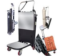 JUNIPI Montascale Elettrico - Carrello per Sacchi, con Manico Telescopico, Scale su/Giù (80 Piani), capacità di Carico 300 kg (24 V 26 Ah), Carrello Elettrico per Sacchi,Black