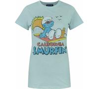 Junk Food - Maglietta "California Smurfin'" da donna NS5853 (M) (Azzurro)