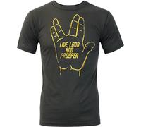 Junk Food - Maglietta da uomo "Live Long And Prosper" NS5534 (XS) (Nero)