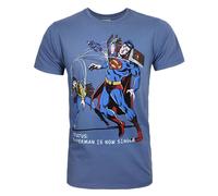 Junk Food - Maglietta da uomo "Superman Is Now Single" NS6380 (L) (Blu stampato)
