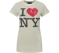 Junk Food - Maglietta "I Love New York" da donna NS5688 (S) (Avorio)