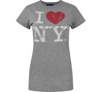 Junk Food - Maglietta "I Love New York" da donna NS6242 (S) (Grigio)