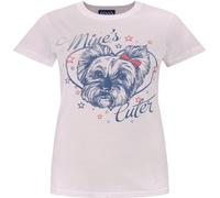 Junk Food - Maglietta "Mine's Cuter" da donna NS5839 (L) (Rosa pallido)