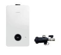 Junkers Bosch Caldaia a Condensazione Condens 2300 W GC2300W 24 C 23 24 kW Bianca METANO Con Kit Scarico Fumi e Defangatore KIT COASSIALE