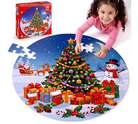 Junkin 70 pezzi Puzzle da pavimento natalizio per bambini dai 3 ai 9 anni | Puzzle da pavimento per bambini per albero di Natale pupazzo di neve giocattoli a tema puzzle materiale spesso regalo