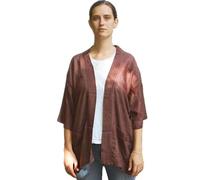 JUNKIRI Haori Om Kimono Hare Rama Hare Krishna - Veste Hippie Boho Fatta a Mano in Nepal per Meditazione e Yoga (Marrone)