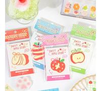 JUNKJWBZ Confezione di 200 fogli di carta fatta a mano a tema mela, per scrapbooking, per bambini e adulti, progetti artistici fai da te, design dolce e sognante con stelle, fiocchi e uccelli