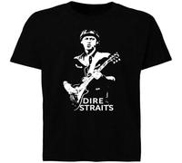 JUNKOU Dire-Straits-l OGO T-Shirt Casual Graphic Tops Black XXL
