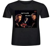 JUNKOU Eddie Cochran Singin to My Baby Graphic T Shirts Men Black 3XL