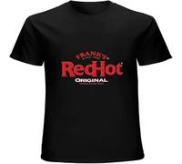 JUNKOU Franks Red Hot Sauce Logo Cool Food Brand Men's T Shirt Unisex Tee Black XL