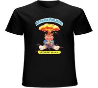 JUNKOU Garbage Pail Kids Retro Tee Short Sleeve T-Shirt O Neck Tee Black L