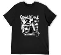JUNKOU Grave Diggaz Old School Hip Hop Men T-Shirt Printed Camiseta Tee Top Black L