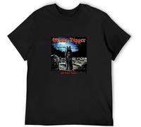 JUNKOU Grave Digger The Grave Digger Men T-Shirt Printed Camiseta Tee Top Black M