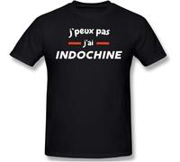 JUNKOU Indochine I Can T I Have Indochine T Shirt Men s Basic Short Sleeve Tees Black XL