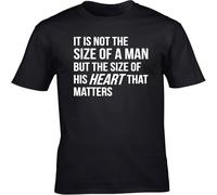 JUNKOU It is Not The Size of A Man But The Size of His Heart That Matters Unisex Short Sleeve t-Shirt Black S