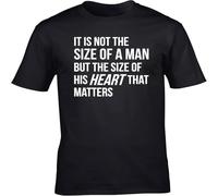 JUNKOU It is Not The Size of A Man But The Size of His Heart That Matters Unisex Short Sleeve t-Shirt Black 3XL