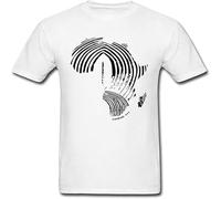 JUNKOU Men's Graphic Africa Abstract T Shirt Short Sleeve White White XL