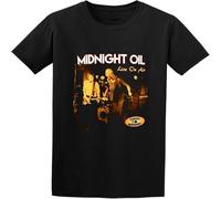JUNKOU Men's Midnight Oil Midnight Oil Live Cotton T Shirt Black XXL