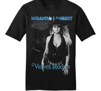 JUNKOU Miranda Lambert T-Shirt Unisex Mens Casual Graphic Tops Black 3XL