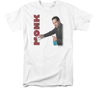 JUNKOU Monk t-Shirt American Comedy Drama TV Detective Adrian Monk Graphic Tee White 3XL