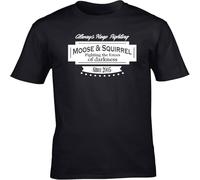 JUNKOU Moose & Squirrel Family Business Since 2005 Unisex Short Sleeve t-Shirt Black 3XL