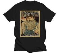 JUNKOU Popcorn Sutton Moonshine Hillbilly Liquor Distressed Look Poster Crew Neck Unisex Short Sleeve T-Shirt Black L