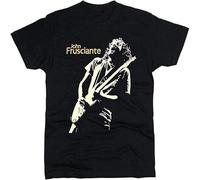 JUNKOU Printpro John Frusciante T-Shirt Men Regular Fit Casual Graphic Short Sleeve Tops Black S