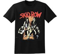 JUNKOU Skid Row T Shirt Casual Graphic Short Sleeve Tops Black L