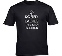 JUNKOU Sorry Ladies This Man is Taken Unisex Short Sleeve t-Shirt Black M