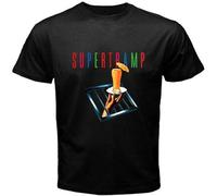 JUNKOU Supertramp The Very Best Crime of The Century T Shirt Graphic Top Tee Camiseta Short-Sleeve Men Tees Black M