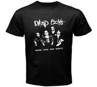 JUNKOU The Dead Boys T Shirt Graphic Top Printed Shirt Short Sleeve Mens Tee Black XXL