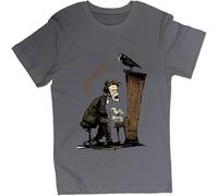 JUNKOU Tom Waits Piano Men T Shirt Printed Tee Top Camiseta Short Sleeve Dark Grey Black S