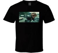 JUNKOU Val Kilmer Heat Rip Fan T Shirt Casual Graphic Vintage Tops Black S