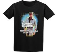 JUNKOU We Can Rebuild Him We Have The Technology. The Six Million Dollar Man T Shirt Graphic Tee Funny Shirt for Mens Black L