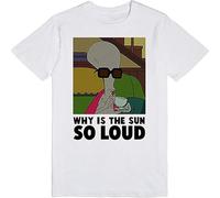 JUNKOU Why is The Sun So Loud Roger American Dad Mens T-Shirt White XXL