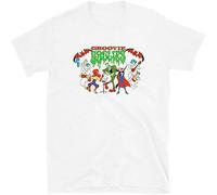 JUNKOU YTRUH Groovie Goolies T Shirt Short Sleeve Vintage TV 70'S Retro Cult Monsters White L