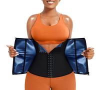 Junlan Cintura addominale da donna per la sudorazione dimagrante, corsetto da donna, per la pancia, per il fitness, per il sudore dalla cintura, Nero , S